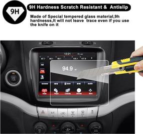 img 2 attached to 📱 HD Clear Tempered Glass Car in-Dash Screen Protector for 2010-2018 Dodge Journey Uconnect 8.4-Inch Touch Screen Car Display with Navigation - RUIYA Protective Film