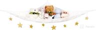 efficient storage solution: mkono stuffed animal toy hammock with macrame design and wooden stars decorations - white logo