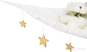 img 1 attached to Efficient Storage Solution: Mkono Stuffed Animal Toy Hammock with Macrame Design and Wooden Stars Decorations - White