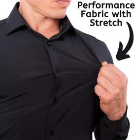 img 1 attached to Performance Sleeve Button Wrinkle Washable Men's Clothing ~ Shirts