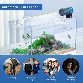 img 3 attached to 🐠 FYD Auto Fish Feeder for Small Fish Tank - Programmable Food Dispenser with Adjustable Feeding Time/Rotation, Ideal for Goldfish, Vacation Care