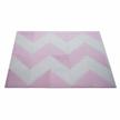 safe & soft baby play mat - extra thick eva foam tiles for play gym & room - interlocking chevron design (white/pink, 12"x12"x4") logo