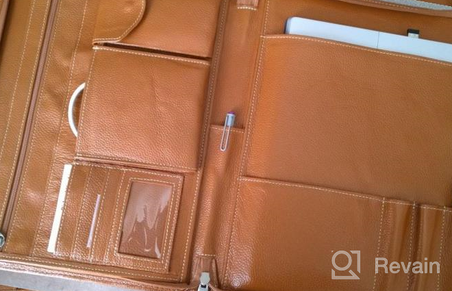 img 1 attached to Stylish Brown Leather Organizer Clutch For 13.5 Inch Microsoft Surface Book review by Michael Luna