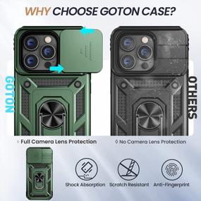 img 2 attached to Protective IPhone 14 Pro Case With Screen Protector - Camouflage Style Cover With Camera Slide, Ring Holder And Shockproof Bumper - Premium Accessories For IPhone 14 Pro In Alpine Green