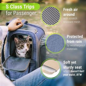 img 1 attached to 🐱 Enhanced Comfort Expandable Breathable Cat Backpack Carrier for Long Walks - from Kitty to Medium-Size Cat, Small Dog, Puppy, and Other Small Pets up to 15lbs - Ideal Cat Travel Backpack