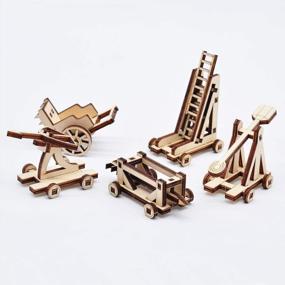 img 4 attached to Medieval Wooden Siege Equipment Pack - Includes War Machines, Ladder, Ballista, Catapult, Battering Ram, Ramp Shield Miniature Terrain - Ideal For D&D, Warhammer, Pathfinder, And Tabletop RPGs