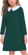 👗 arshiner collar vintage swing green school girls' dresses: timeless style and elegance logo