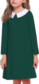 img 1 attached to 👗 Arshiner Collar Vintage Swing Green School Girls' Dresses: Timeless Style and Elegance