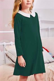 img 3 attached to 👗 Arshiner Collar Vintage Swing Green School Girls' Dresses: Timeless Style and Elegance