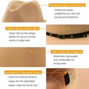 img 3 attached to Stylish Lisianthus Women'S Wool Fedora Panama Hat With Wide Brim And Fashionable Belt Buckle