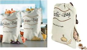 img 4 attached to 🥔 Extended Freshness Reusable Produce Bags: Onion, Potato & Garlic Storage 3-Pack