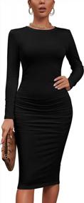 img 4 attached to Stylish Ruched Long Sleeve Midi Dress For Women - Perfect For Clubbing And Parties