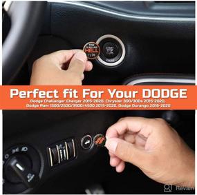 img 2 attached to 🚀 Enhance Your Dodge Ram 1500, Challenger, Charger, Durango: TOOLEPIC Engine Start Stop Button Overlay in Go Mango Sticker Emblem - Push to Release Hell Badge Unique Style - Perfect Dodge Accessories 2015-2022