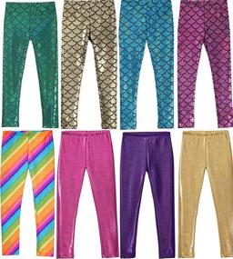 img 3 attached to 🌈 Vibrant Metallic City Threads Leggings: Perfect Colorful Girls' Clothing at Leggings