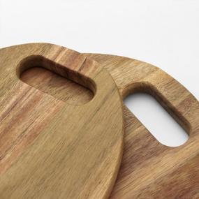 img 3 attached to 12" X 7.8" Solid Wood Cutting Board With Handle - Perfect For Chopping Vegetables, Fruit & Cheese!
