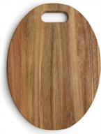 12" x 7.8" solid wood cutting board with handle - perfect for chopping vegetables, fruit & cheese! logo