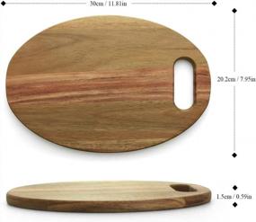 img 2 attached to 12" X 7.8" Solid Wood Cutting Board With Handle - Perfect For Chopping Vegetables, Fruit & Cheese!