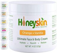 orange vanilla face moisturizer and body lotion - hydrating aloe vera & coconut oil cream for dry skin, wrinkles, eczema & rosacea relief (4oz) logo