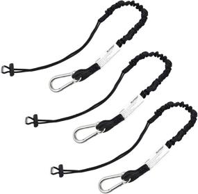 img 4 attached to Upgraded 3-Pack Tool Lanyard With 15 Lbs Maximum Working Capacity, Energy-Absorbing Design, Single Alloy Steel Self-Locking Carabiner, And Shock Cord Stopper