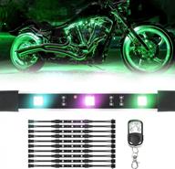 multicolor led motorcycle atmosphere light kit - 10 flexible rgb strips with ground effect for enhanced illumination and style logo