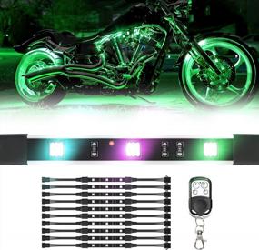 img 4 attached to Multicolor LED Motorcycle Atmosphere Light Kit - 10 Flexible RGB Strips With Ground Effect For Enhanced Illumination And Style