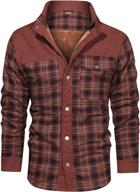 👕 stay stylish and warm with chouyatou winter corduroy flannel plaid green men's shirts logo