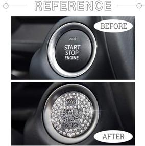 img 3 attached to 🚗 Sparkling Ignition Engine Start Stop Button Covers Stickers for Mazda Bling Accessories Parts 3 6 CX-3 CX-5 CX-9 MX-5 Miata, Stylish Interior Inside Decorations for Men and Women, Crystal Silver/Black Compatible 1797