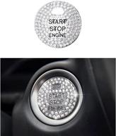 🚗 sparkling ignition engine start stop button covers stickers for mazda bling accessories parts 3 6 cx-3 cx-5 cx-9 mx-5 miata, stylish interior inside decorations for men and women, crystal silver/black compatible 1797 логотип