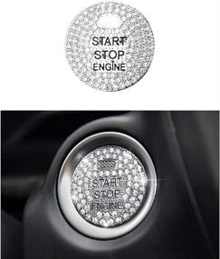 img 4 attached to 🚗 Sparkling Ignition Engine Start Stop Button Covers Stickers for Mazda Bling Accessories Parts 3 6 CX-3 CX-5 CX-9 MX-5 Miata, Stylish Interior Inside Decorations for Men and Women, Crystal Silver/Black Compatible 1797