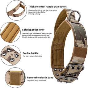 img 3 attached to 🐾 Medium and Large Dog Tactical Collar with Soft Padded Handle - Adjustable Military Design, Heavy Duty, Double Buckle - Annchwool