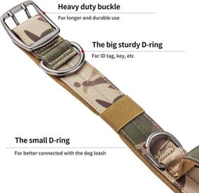 img 2 attached to 🐾 Medium and Large Dog Tactical Collar with Soft Padded Handle - Adjustable Military Design, Heavy Duty, Double Buckle - Annchwool