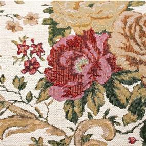 img 1 attached to Ukeler Rustic Floral Rose Area Rugs Vintage Traditional Round Accent Floor Rugs 100% Machine Washable Shabby Country Style Carpet For Bedroom, 4'X4'