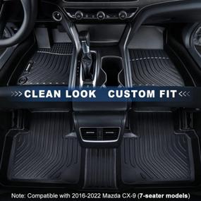 img 2 attached to 🚗 JDMON All Weather Floor Mats for 2016-2022 Mazda CX-9: Black Custom Fit Floor Liner 3 Row Full Set (7-Seater models with 2nd Row Bench Seat)