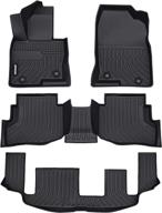 🚗 jdmon all weather floor mats for 2016-2022 mazda cx-9: black custom fit floor liner 3 row full set (7-seater models with 2nd row bench seat) logo