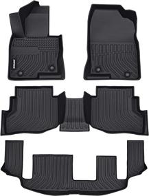 img 4 attached to 🚗 JDMON All Weather Floor Mats for 2016-2022 Mazda CX-9: Black Custom Fit Floor Liner 3 Row Full Set (7-Seater models with 2nd Row Bench Seat)