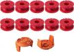upgrade your worx weed eater with thten edger spools and cover - 10 spool 10ft refills of 0.065" string - compatible with wg180 wg163 wa0010 wa6531 gt logo
