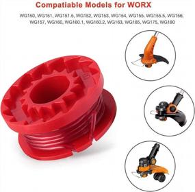 img 1 attached to Upgrade Your Worx Weed Eater With THTEN Edger Spools And Cover - 10 Spool 10Ft Refills Of 0.065" String - Compatible With WG180 WG163 WA0010 WA6531 GT