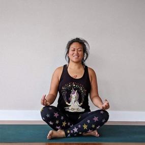 img 1 attached to Women'S Namaste Meditating Unicorn Yoga Tank Top With Rainbow - Delfina
