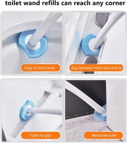 img 1 attached to 🚽 Hisucbetter Toilet Wand: All-in-One Cleaning Solution with 32 Disposable Refills - Toilet Bowl Brush and Holder - Ultimate Toilet Cleaning Supplies Set (1 Pack)