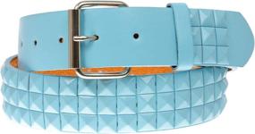 img 2 attached to 😍 Stylish Pyramid Studded Checker Leather Purple Women's Belt Accessories