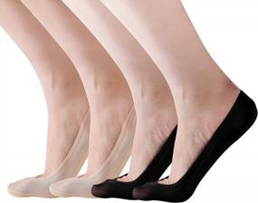 img 4 attached to RIIQIICHY Women'S Low Cut No-Show Socks - Non-Slip Thin Liners Ideal For Flats And Boats, Available In Packs Of 4 To 6