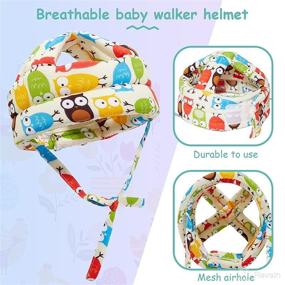 img 2 attached to 🦉 Baby Toddler Helmet with Knee Pads Set - Safety Head Protector for Crawling & Walking Soccer Owl Style