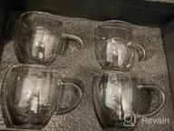 img 1 attached to Stay Warm And Enjoy Your Brew: Set Of 4 Insulated Double Walled Glass Coffee Mugs With Handle And Borosilicate Glass Tea Cups review by Muhammad Balding