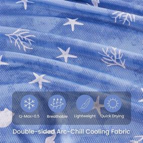 img 3 attached to Elegear Cooling Blanket, Q-Max>0.5 Japanese Arc-Chill Cooling Blankets For Hot Sleepers, Double Sided Cold Blankets For Sleeping, Lightweight Breathable Summer Blanket (Blue, King Size 90“X108”)