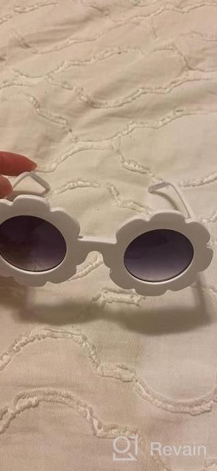 img 1 attached to Cute Flower Round Sunglasses For Kids - ADEWU UV 400 Protection Girls & Boys Gifts review by Marquel Henry