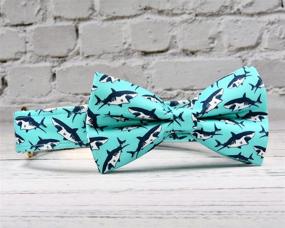 img 1 attached to Upgrade Your Pup's Style with Shark Dog Bow 🦈 Tie Collar - Detachable Bowtie Accessory for Dogs of All Sizes