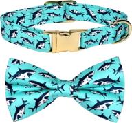 upgrade your pup's style with shark dog bow 🦈 tie collar - detachable bowtie accessory for dogs of all sizes logo