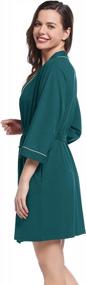 img 1 attached to Amorbella Womens Bamboo Thin Robe Short Lightweight Bathrobe With Pockets