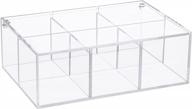 yeeco clear acrylic capsule holder with lid 6 section plastic drawer box organizer 7.6”×5.1”×2.6” 6 compartments desk cube containers for jewelry，candy，coffee，make up accessories logo