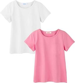 img 4 attached to Arshiner Short Sleeve Girls Cotton Girls' Clothing : Tops, Tees & Blouses